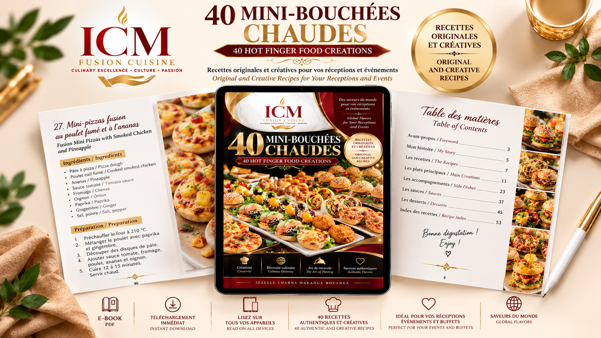 40 Mini Bouchées – Recettes Gourmandes pour Buffets, Cocktails & Réceptions | E-book